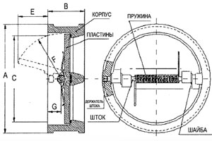 Рис.1. Схематическое изображение обратного клапана Model C (50 мм)