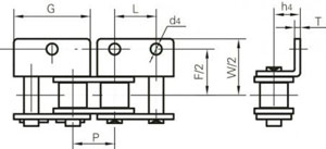 Рис.1. Схема цепей приводных с креплениями типа WA-1, WA-2