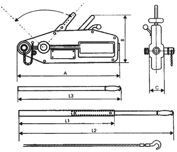 Рис.1. Схема механизма тягового монтажного МТМ